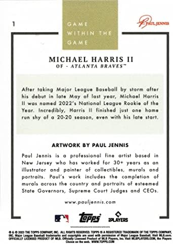 2023 משחק Topps במשחק בייסבול מספר 1 מייקל האריס II כרטיסי טירון בראבס