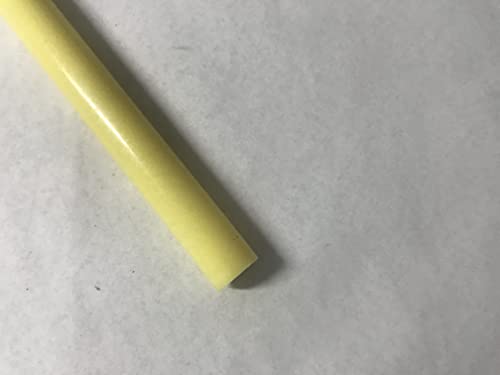 אורך ניילון 6 מוט פלסטיק 5/8 OD x 12 אורך - צבע צהוב