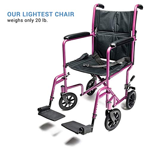 כיסא גלגלים תחבורה של אוורסט וג 'נינגס, כיסא העברה קל משקל ומתקפל, מושב 19, ורוד