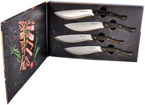 סט סכין סטייק 4 חלקים לגנוארט טומהוק עם ידית עץ כהה