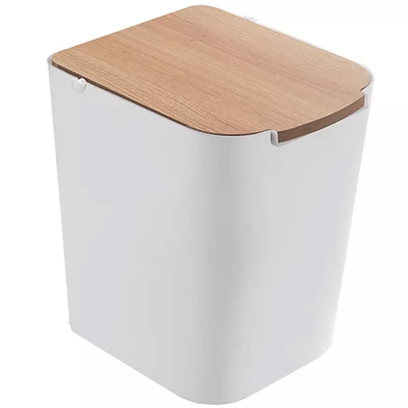 קטן השיש אשפה יכול עם מכסה בצבע עץ, פופ עד פלסטיק אשפה סל לאמבטיה, ליד המיטה, מחקר, משרד