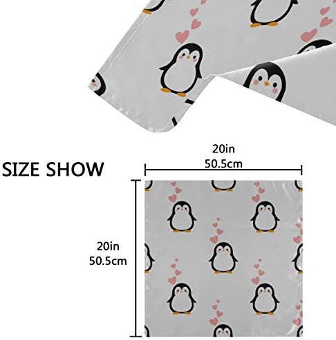 מפיות Enevotx לנשים פינגווין מצויר מפיות קוקטייל דקורטיבי שמח 20 x 20 אינץ 'לארוחות משפחתיות, חתונות, קוקטייל,