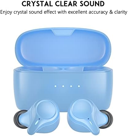 קוסטון E10 אוזניות אלחוטיות אמיתיות, מיני כחול-אוזניות אלחוטיות באוזן עם מארז טעינה לשיחות HD ומוזיקה-אוזניות