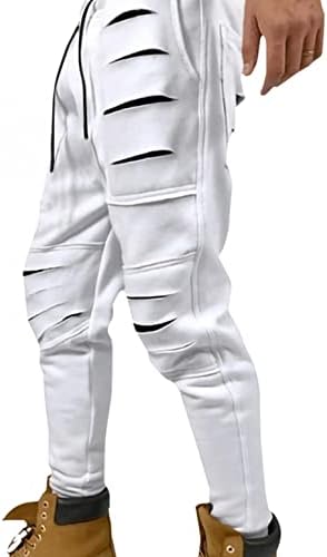 מכנסי טרנינג לגברים, מכנסי טרנינג 3XL מכנסי מטען רחבים מכנסיים שחורים מכנסיים טכניים ללבוש מכנסיים