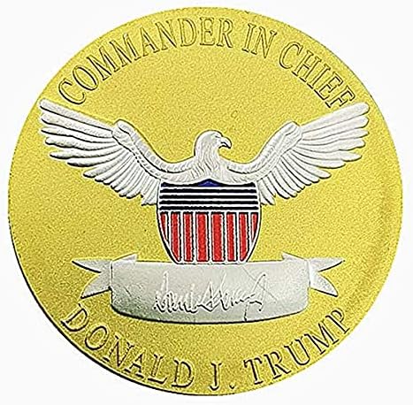 נשיא ווור טראמפ מטבע חותם, מצופה זהב, כלול תיק מגן צעצועי מזכרת כלול