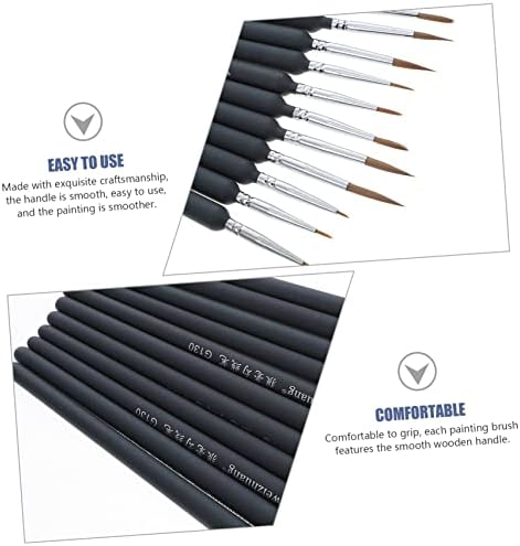 OperitAcx 11 יחידות רישום קו עט עטים מברשת צבעי מים הגדרת מברשת צבעי מים מברשת מברשת עגולה מברשת