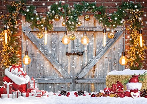 10 על 8 רגל חג המולד אסם דלת נושא רקע חג המולד חורף שלג תמונה אחורית חג המולד נוף מתנות קישוט רקע חג המולד