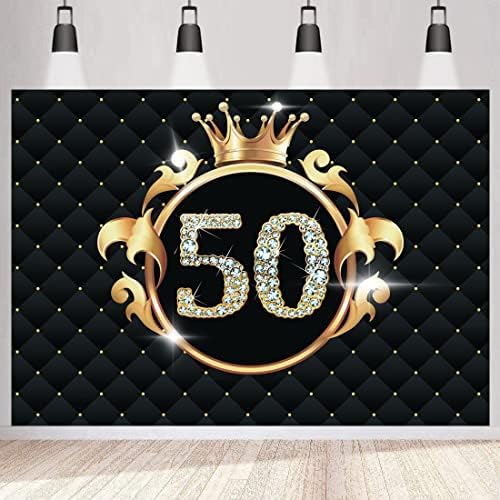 ויתו זהב 50 יום הולדת רקע שחור סריג מבריק זהב מסגרת גברים נשים 50 חמישים שנה גיל מסיבת צילום רקע תמונה