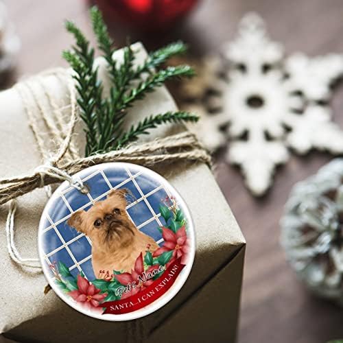 סנטה אני יכול להסביר הפומרני כלב חג המולד קרמיקה קישוט מותאם אישית שלך כלב שם חג המולד סובלימציה