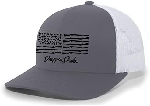 Droppin Drake American Duck Flager Trucker Mesh Snapback Hat Black/American