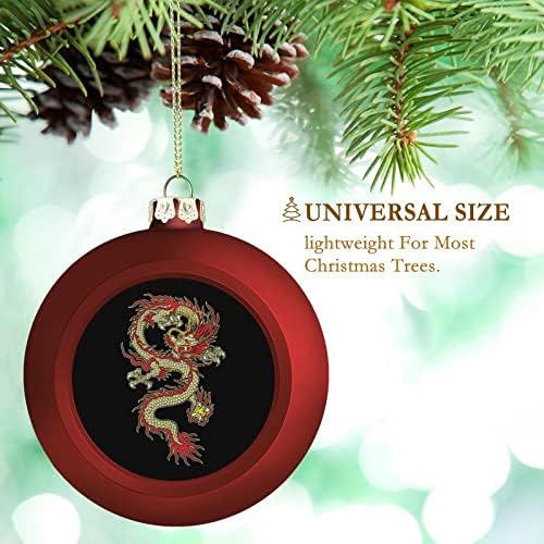 דרקון קעקועים אסייתי 1/2/4 יחידות כדורי חג המולד קישוטים לעץ חג המולד קישוטי הדפסה לתליית חג המולד
