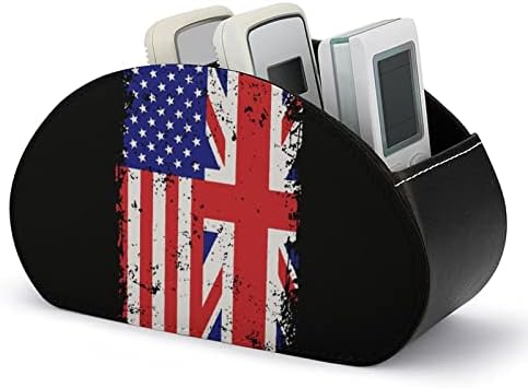 מחזיק בשלט רחוק של דגל אמריקאי בריטי עם 5 תאים מיכל אחסון תיבות מארגן מרחוק טלוויזיה לבקרי דוד נגן מדיה