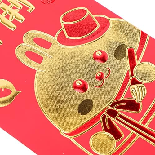 ירחי הונג באו מעטפת 30 יחידות קריקטורה ארנב דפוס אדום מעטפות אדום מעטפות לשנה של ארנב 2023 סיני אדום כיס חג