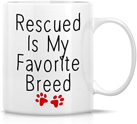 ריטרז מצחיק ספל-הציל הוא האהוב עלי גזע חיות מחמד חתול כלב אוהבי 11 עוז קרמיקה ספלי קפה - מצחיק, סרקזם, מוטיבציה,