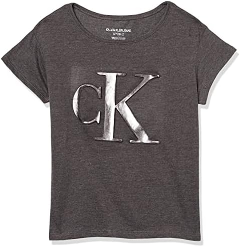 קלווין קליין בנות שרוול קצר לוגו גרפי חולצה