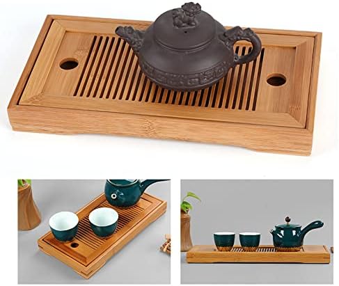 מגש תה סיני מיני במבוק, יפני תה גונגפו יפני מגש קונג פו ניקוז אחסון מים מעץ קטן לוח עץ טבעי מאגר מעץ סוג מגש