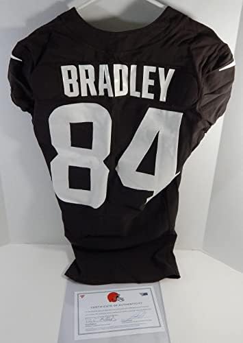 2020 קליבלנד בראונס ג'אמרקוס בראדלי 84 משחק השתמש בראון תרגול ג'רזי 38 3 - משחק NFL לא חתום בשימוש