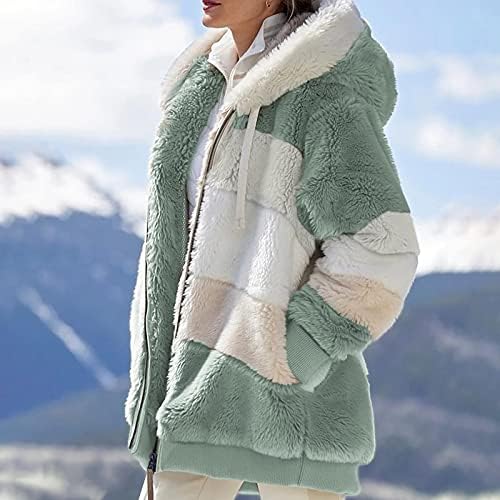 מעילי חורף Topunder לנשים עם שרוול ארוך מעילים רכים שרפים מעילי ברדס מרופדים עם כיסים ז'קט גדול עם