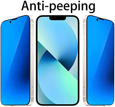 2 מארז חליפת זכוכית מחוסמת פרטיות אנטי כחולה לאייפון 13 / אייפון 13 פרו / אייפון 14 מראה מגן מסך