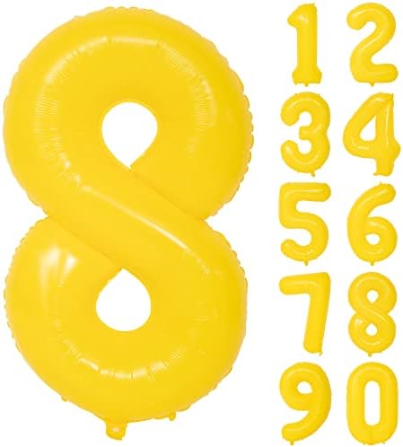 40 ב צהוב גרפיטי מספר בלוני הליום רדיד מיילר בלון יום הולדת מסיבת משתה קישוט דיגיטלי 2
