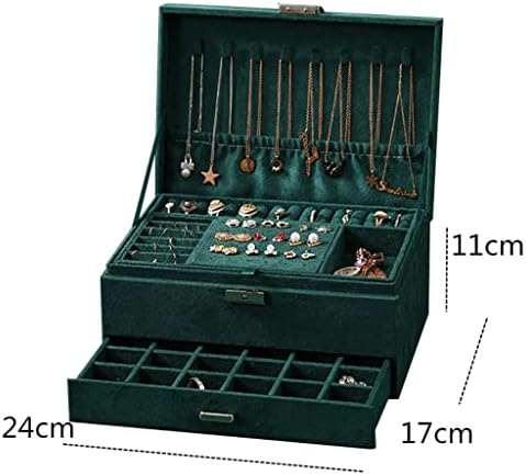 תכשיטים גרטים שרשרת שרשרת עגיל עגיל קופסת אחסון קופסת תכשיטים מארגן מתנות קופסת מתנות (צבע: ירוק, גודל