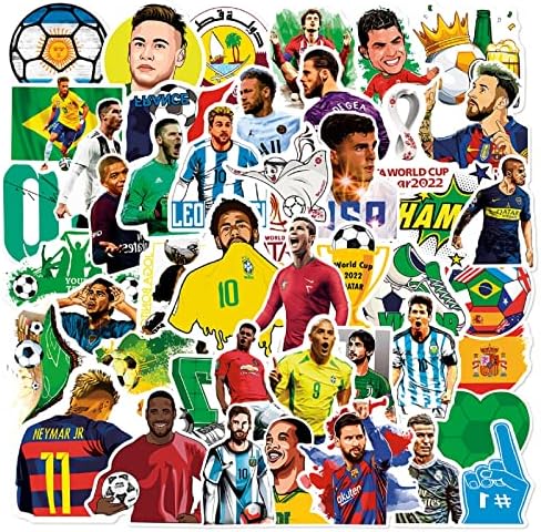50 חבילות קבוצת כדורגל מועדון מעריצים לוגו מדבקת ספורט, 2022 מדבקת כדורגל בגביע העולם, בקבוק