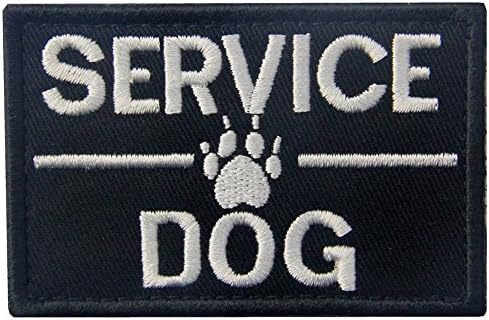 כלב שירות עם Tracker Paw רקום אפליקציות מורל וו לולאה טלאי - אדום