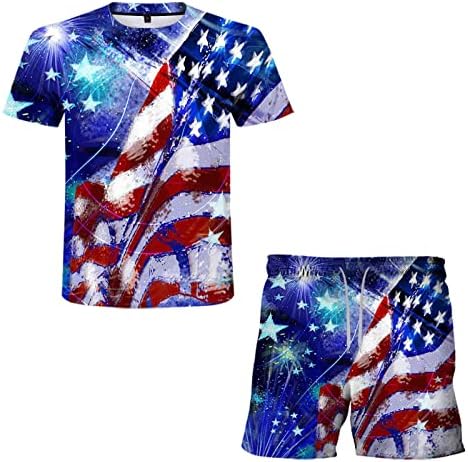 BMISEGM קיץ חולצות גדולות וגבוהות לגברים חליפת קיץ תלת מימדית של גברים ספורט יום אמריקאי יום עצמאות