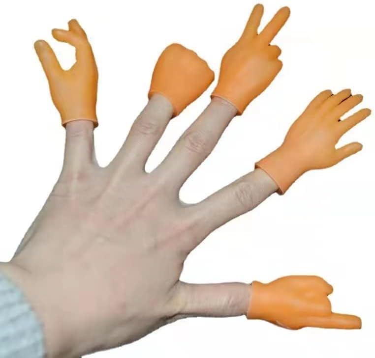 Katartizo 6 חבילה ידיים מיני לאצבעות צעצוע בובות, מיטות אצבעות חתול מצחיקות מצחיקות, פסלוני אצבע אמצעיים