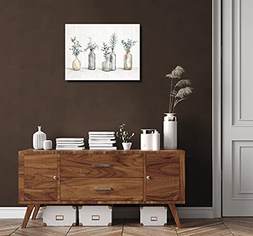 קאלאווה פרח קיר אמנות ציור עץ מרקם בוטני קיר אמנות בד למטבח אמבטיה חווה קיר תפאורה פרח תמונה הדפסת