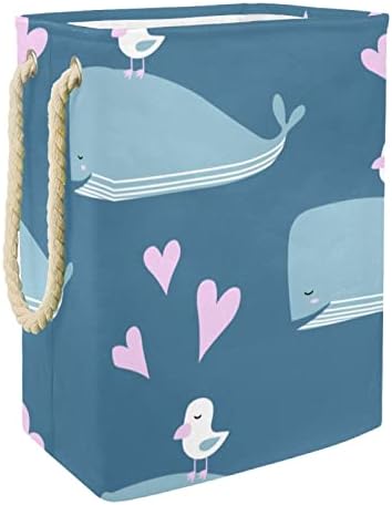 חמוד לווייתן ציפורים גדול כביסת עמיד למים מתקפל בגדי סל סל בגדי צעצוע ארגונית, בית תפאורה לחדר שינה אמבטיה