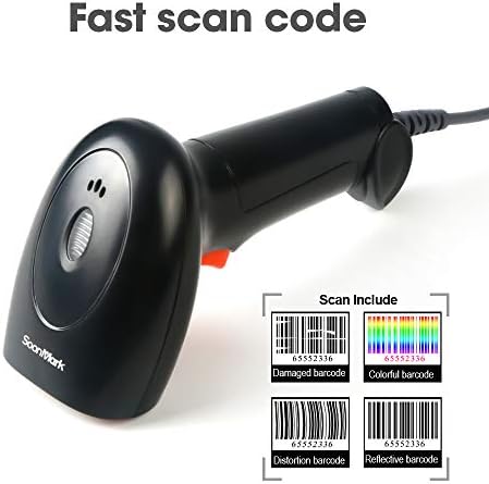 כף יד USB Barcode Scanner Wired Automatic 1D Barker Reader לסופרמרקט, חנות נוחות, מחסן
