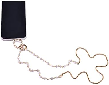 נירוסטה עם פרל חרוזים קסמי שרשרת מקושר טלפון סלולרי צוואר רצועת שרשרת חכם טלפון צוואר מחזיק