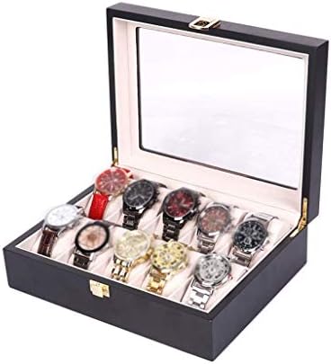 UXZDX Cujux תכשיטים מארגן תיבות שעונים לגברים עם מנעול וזכוכית תצוגת זכוכית ， Chate Case לאביזרי