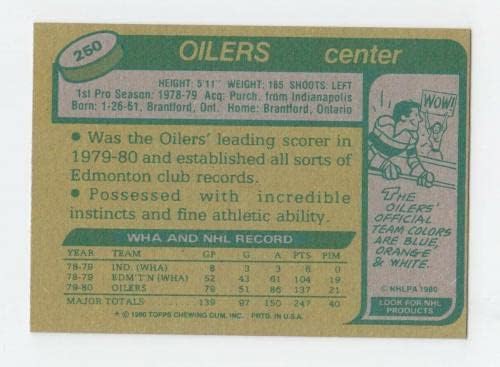 1980-81 Topps 250 Wayne Gretzky Edmonton Oilers כרטיס הוקי NM - כרטיסי הוקי סלע