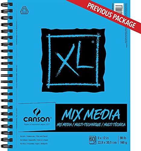 Canson XL נייר Mix -Media, 98 קילוגרם, 14X17 אינץ ', 60 גיליונות - 100510930