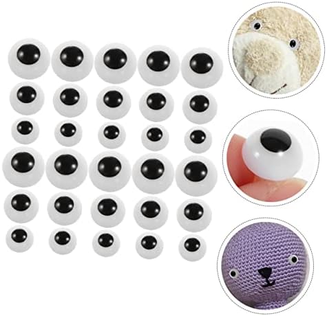 Exceart 150 pcs עיני בובה מיני צעצוע מיני בובות קטיפה בובה עגולה עגולה גלגל עין פלאש בטיחות בעלי חיים