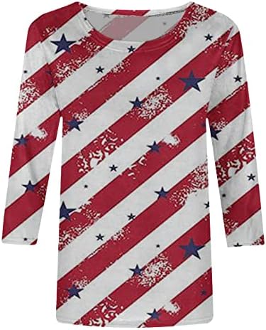 דגל קיץ אמריקאי נשים פטריוטי חולצות טירט