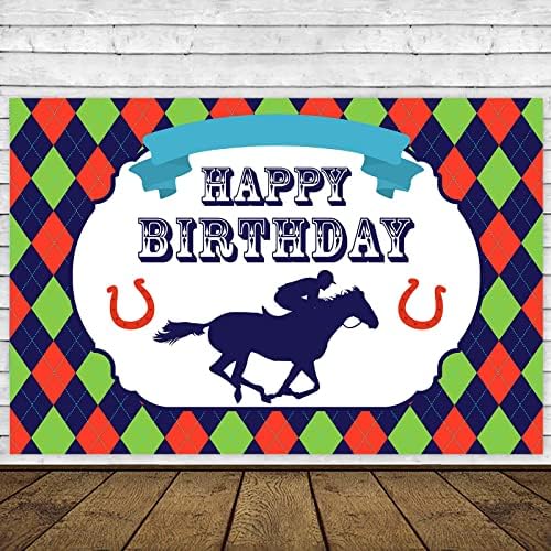 מירוצי סוסים יום הולדת שמח באנר רקע תפאורה מירוץ סוסים ריצה לקישוטים לעיצוב עיצוב של רוז למסיבת ורדים