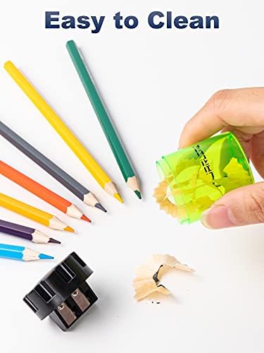 ג ' רלינק 8 מארז ידני עיפרון מחדד, חורים כפולים צבעוני מחדד עבור מס 2 / צבעוני / אמנות עפרונות,