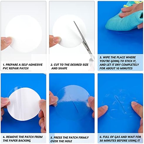 Shitailu 30 חתיכות מדבקות עצמית PVC תיקון תיקון ויניל לבריכה ערכת תיקון תיקון ערכת תיקון פלסטיק