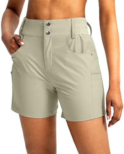 Viodia לנשים 5 אינץ 'מכנסיים קצרים גולף עם כיסים מותניים גבוהים נמתחים מכנסיים קצרים קצרים לנשים קיץ מזדמן