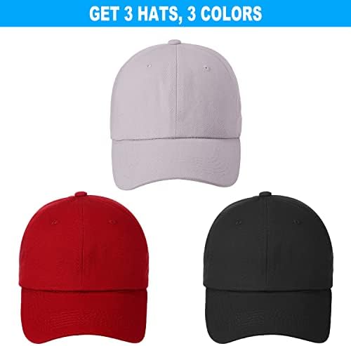 3 יחידות קלאסי בייסבול כובע, אבא כובע מתאים גברים נשים, כל כותנה עשה, מתכוונן נמוך פרופיל לא מובנה