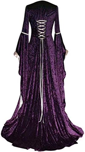 שמלת וינטג 'לנשים מחוך התלקחות שרוול אלגנטי מימי הביניים שמלת כדור אירי קרנבל שמלה גותית
