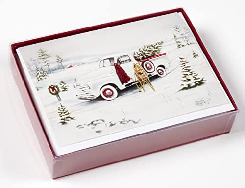 קופסת הבדידות של העונה כרטיסי חג המולד-15 קלפים ו-16 מעטפות מרופדות בנייר זהב