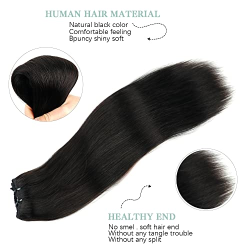 ליזילף קליפ בתוספות שיער לנשים שחורות ישר 8 יחידות רמי שיער הרחבות קליפ שיער טבעי עם 18 קליפים ברזילאי