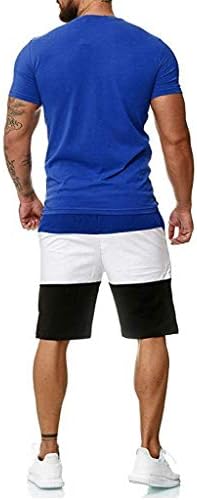חולצות טריקו של Beuu Fitness אימונית תבישת הזיעה ספורט הגברים סט ספורט תלבושת 2 חלקים סט מזדמנים שרוול קצר