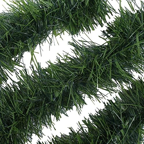 זר ירוק חג המולד 50ft לקישוטים לחג המולד - עיצוב חג ירוק רך ואינו מואר לשימוש חיצוני או מקורה -