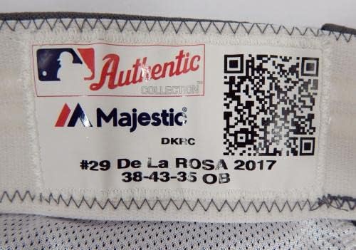 2017 Arizona Diamondbacks de la Rosa משחק משומש במכנסיים אפורים 38-43-35 52-משחק משומש על מכנסי MLB