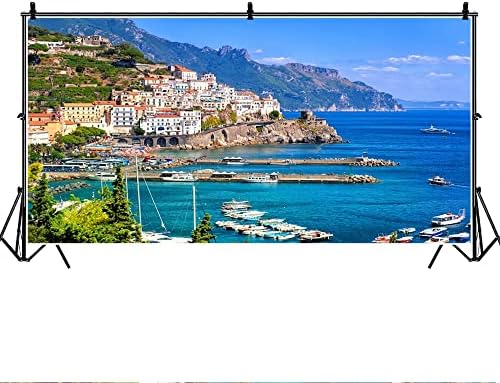 6 על 3 רגל חוף אמלפי רקע לפוטושוט ילדים מבוגרים דיוקן בהיר איטליה נוף צילום רקע כחול אירופאי חוף ים נוף מסיבת דקור